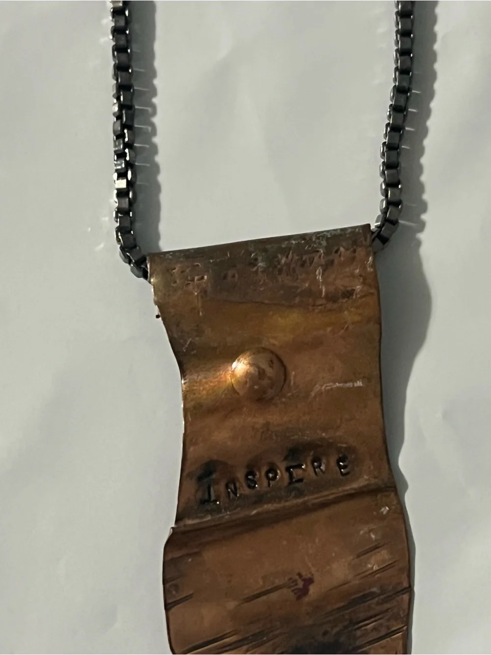 Handcrafted Copper 'Inspire' Pendant Necklace - Brown Copper Finish